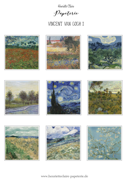 Van Gogh Bilder aufkleber sticker bullet journal diary drawings