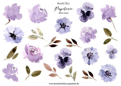 Aufkleber Blüten violett