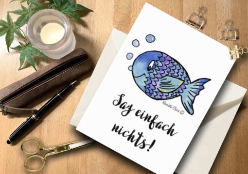 Briefkarte Fisch aquarell
