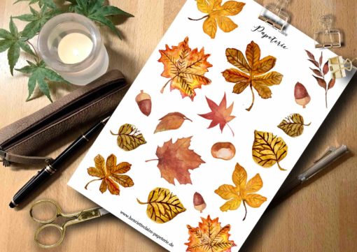 Sticker Herbstblätter Aquarell