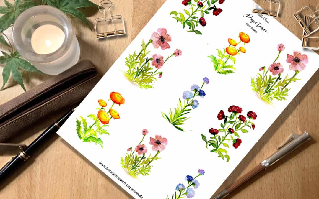 Aufkleber Frühlingsblumen leuchtend