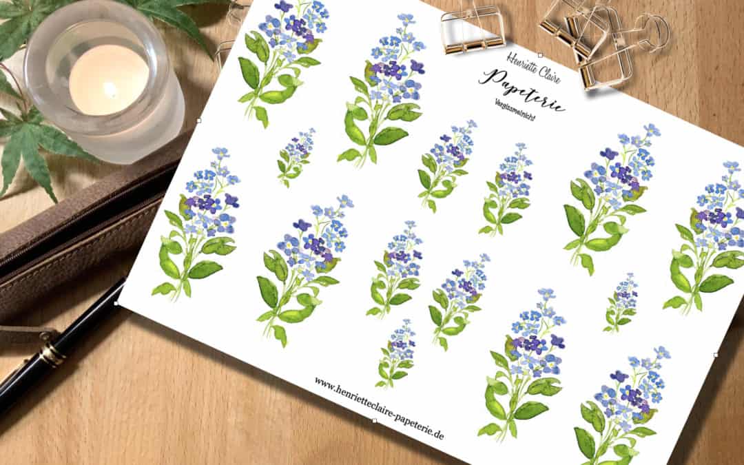 Aufkleber Vergissmeinnicht