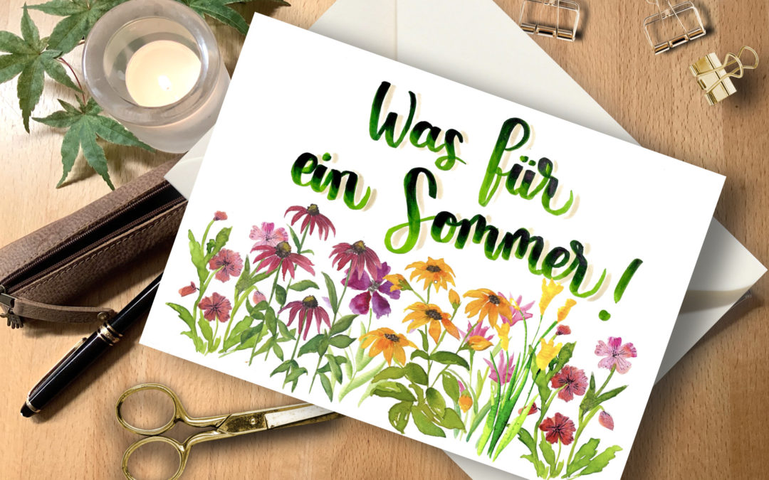 Briefkarte SOMMER Aquarell